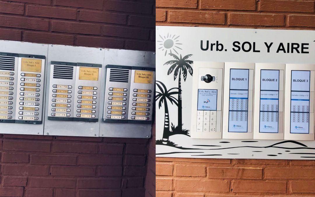 Renovación a videoportero digital TEGUI 2 Hilos + control de acceso inteligente en urbanización de Alicante